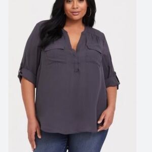 Torrid Harper georgette pullover 3/4 sleeve blouse size 4x